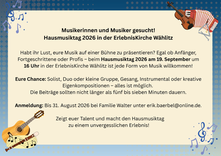 Aufruf zum Hausmusiktag 2026